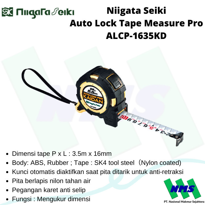 

newgan!! Meteran Auto Lock Tape Measure Pro Niigata Seiki ALCP-1635KD 3.5 meter