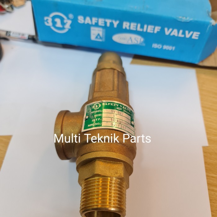 

newgan!! Safety valve kuningan / brass drat 1" inch 10 kg/bar 317