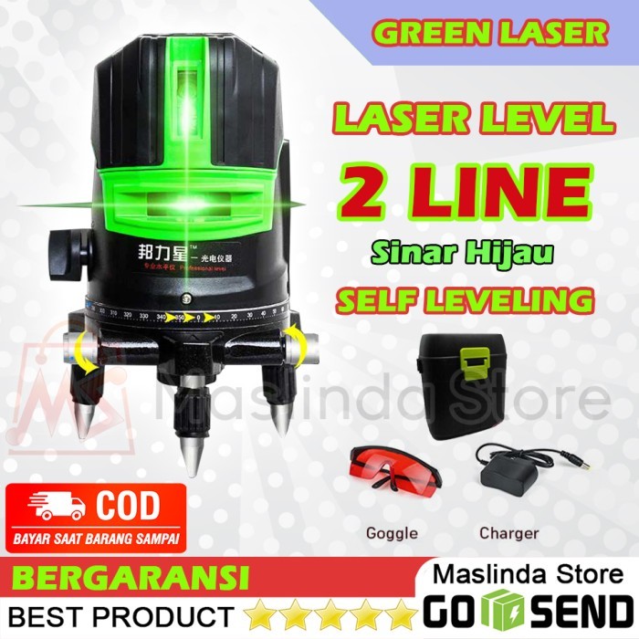 

newgan!! LASER LEVEL 2 Line leveling laser Levels 2 garis warna hijau