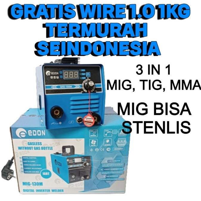 MESINLAS EDON MIG130 GASLESS MIG 130 MESIN LAS CO mesin las mig 130 m