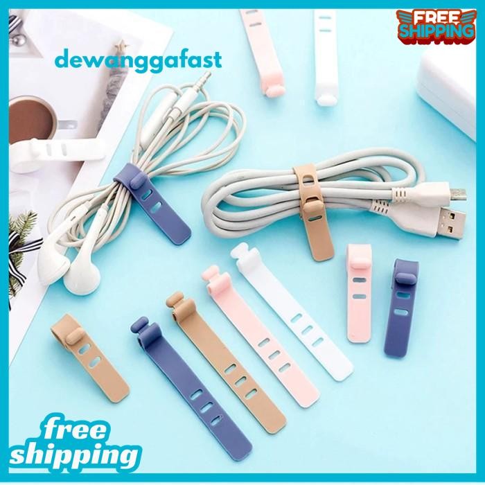 

STRAP SILIKON PENGIKAT KABEL DATA IKAT SILICONE CABLE ORGANIZER CLIP BEST PRODUK