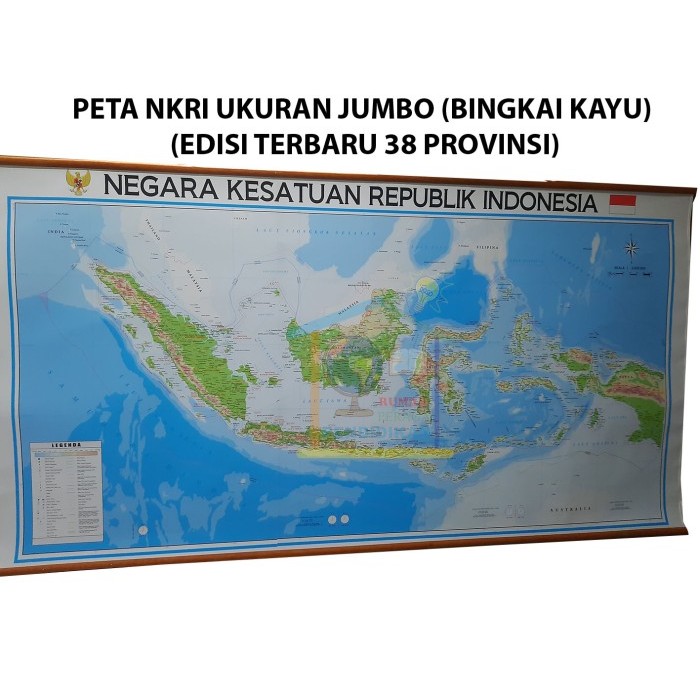 PETA INDONESIA (BINGKAI) UKURAN BESAR / JUMBO