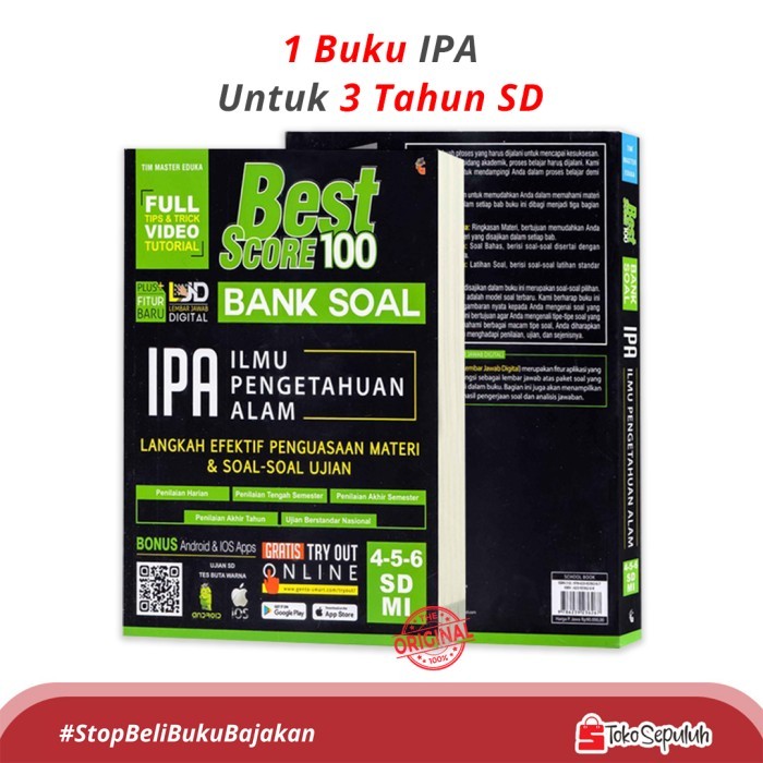 

BUKU PELAJARAN SD : BEST SCORE 100 BANK SOAL IPA SD/MI KLS 4.5.6.