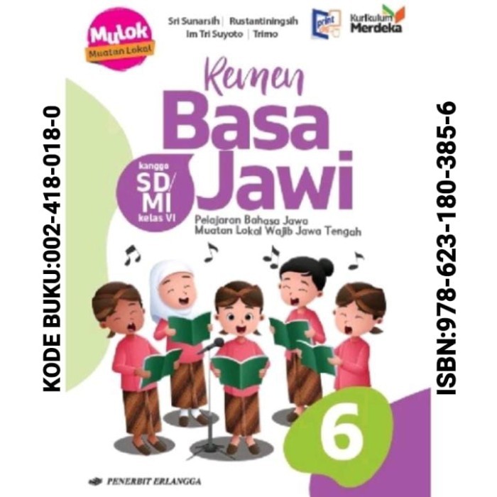 

Buku Remen Basa Jawi Kelas 6 SD / MI Kurikulum Merdeka Erlangga