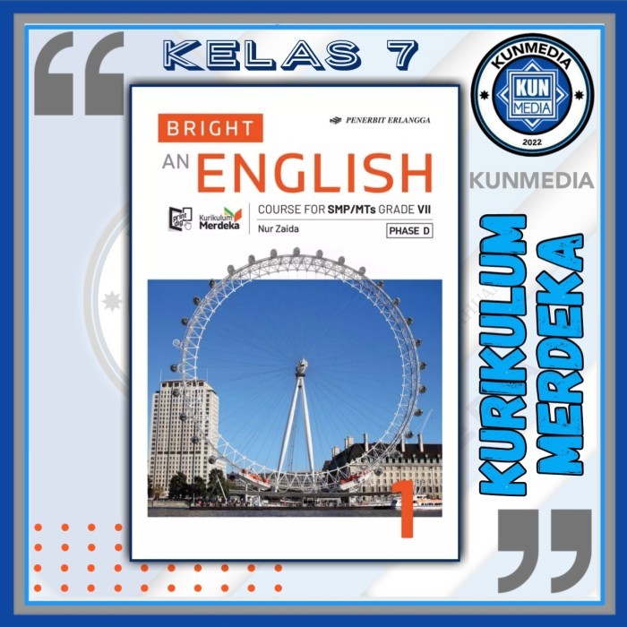 

Buku BRIGHT AN ENGLISH KELAS VII SMP/MTS 7 Kurikulum Merdeka ERLANGGA