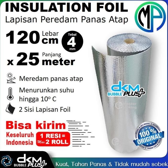 Bubble Alumunium Foil 120cm x 25m Insulation Foil Peredam Panas Atap