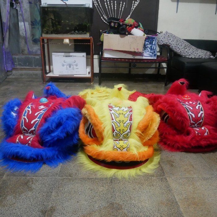 Barongsai Dewasa Ukuran 60X50X50 Mata Bisa Berkedip Dan Menyala Barangbaru