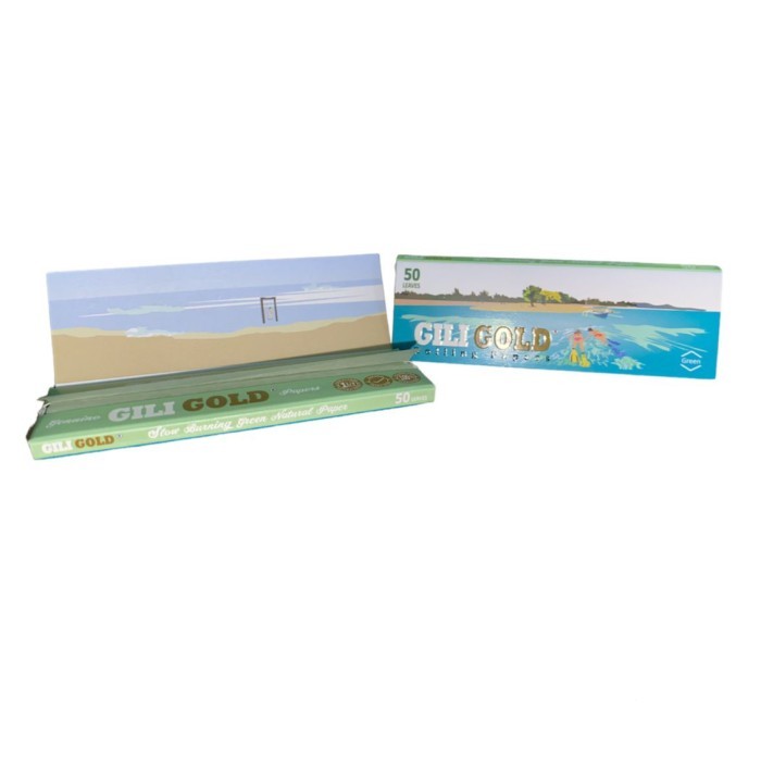 

1 Box Gili Gold Green Rolling Paper 1/4 Barangbaru