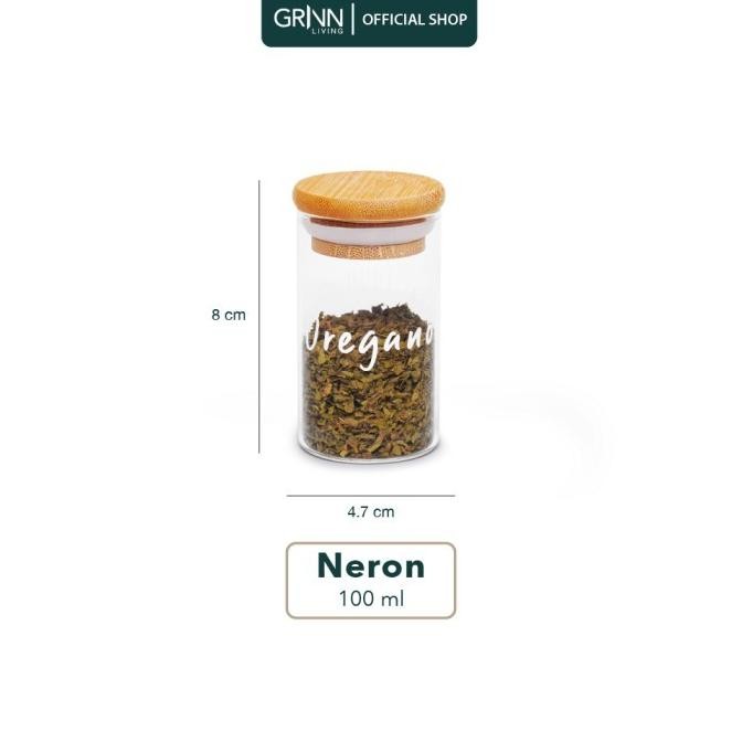 Grinn Living Set Paket Neron Glass Jar 100 ml Toples Mini Kayu