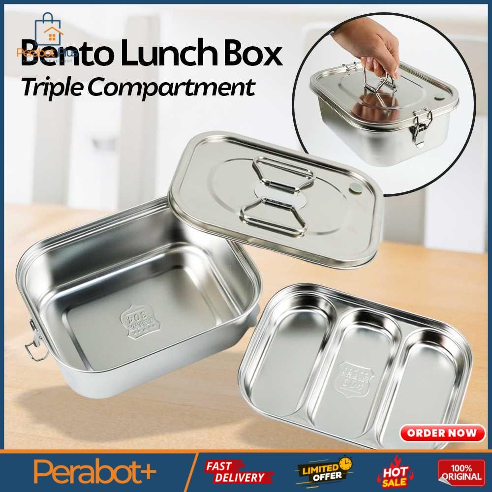 Kotak Makan Lunch Box Stainless Steel 304 2L - HS233