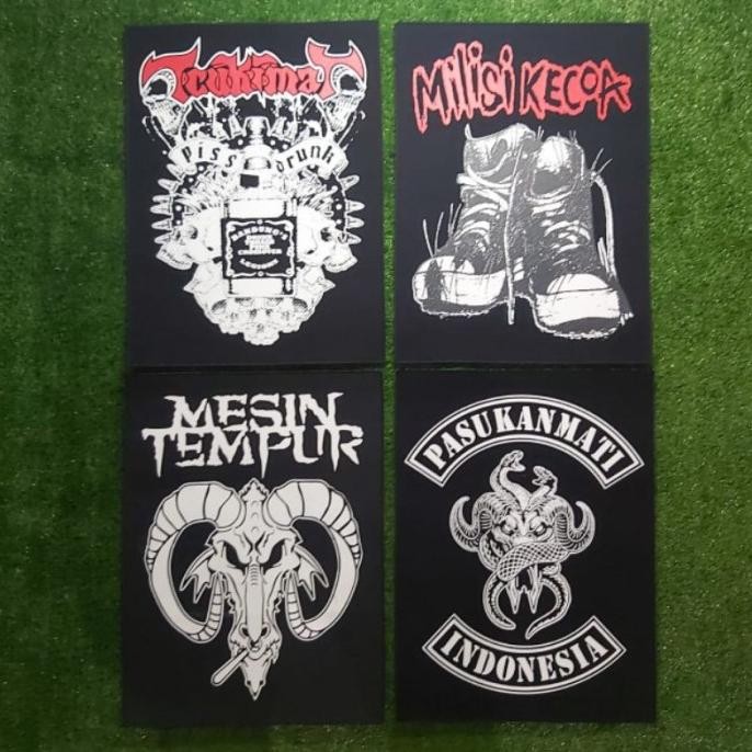 

:<:<:<:<] Backpatch Sablon/Patch Punggung Punk Musik Emblem Jumbo Mesin Tempur