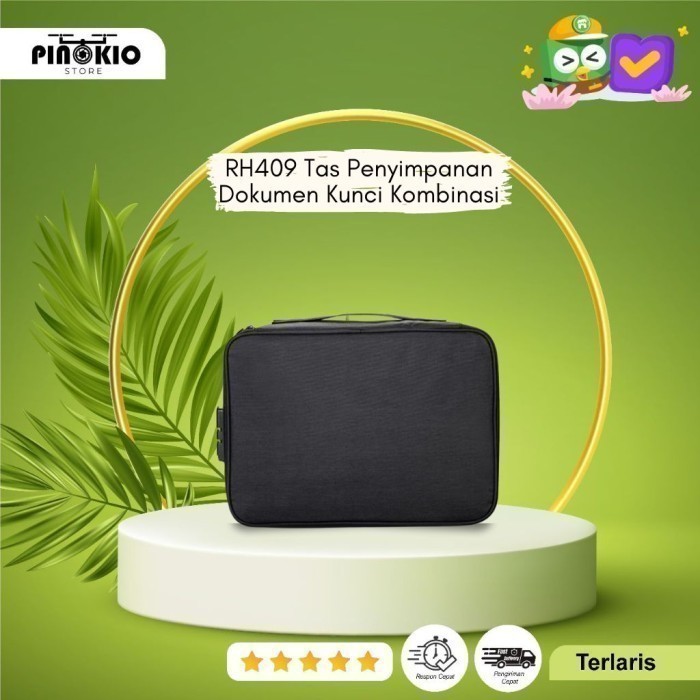 

JUAL RUGI! RH409 Tas Penyimpanan Dokumen Polyester Waterproof Kunci Kombinasi