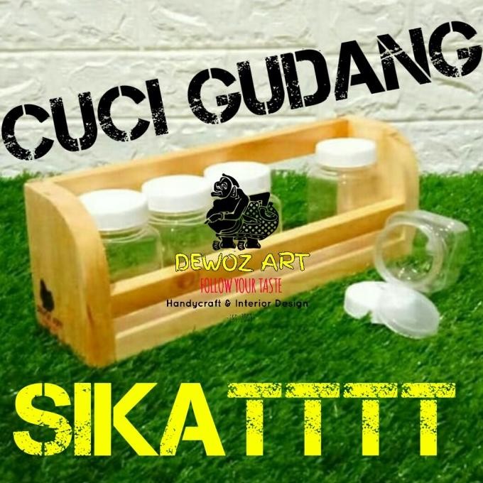 Rak Bumbu Kayu - Tempat Bumbu Unik - Tempat Bumbu Murah - Tempat Bumbu