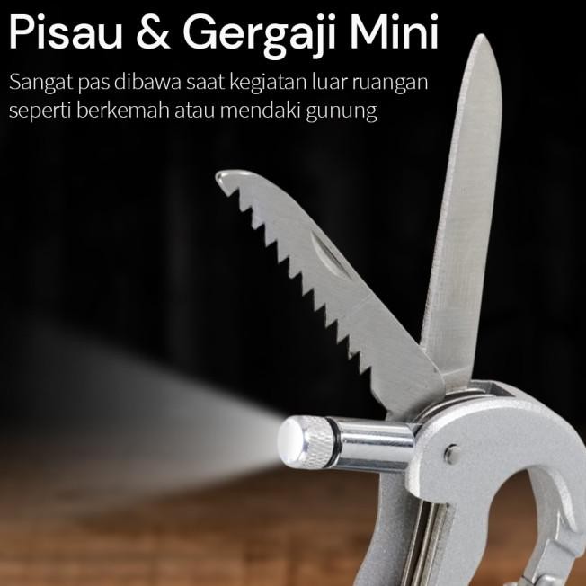 Carabiner Pisau Lipat Knife Carabiner Mountaineering Edc - Carabiner Multifungsi