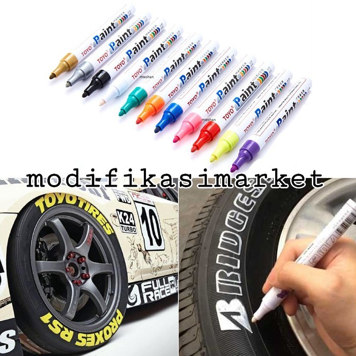 

TERLARIS spidol ban putih toyo paint marker ori - Putih