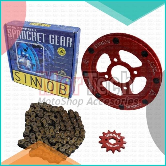 Chain Kit - Gear Set - Gear - Gir Dan Sinnob Premium Tiger revo Merah