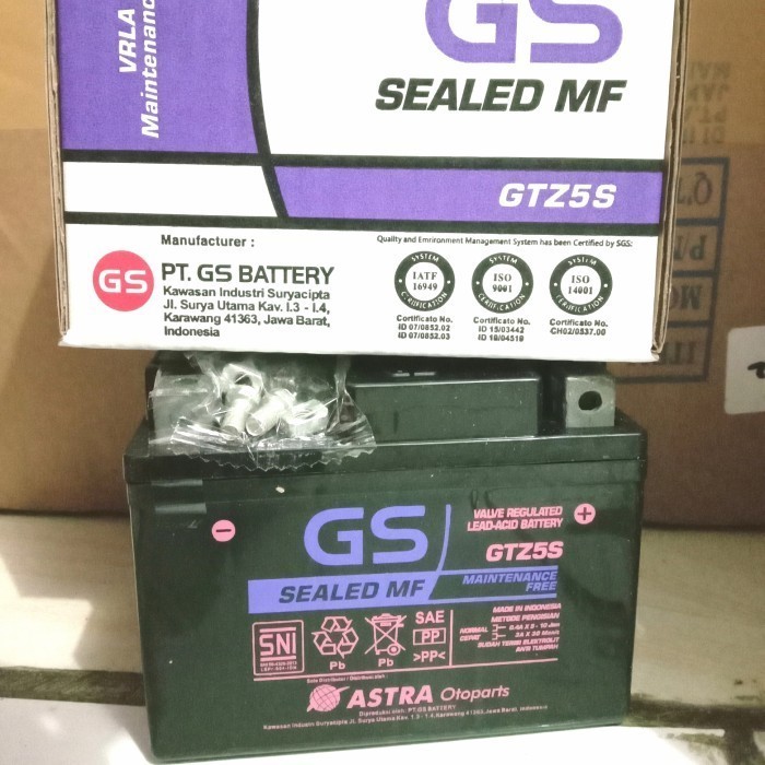 AKI KERING BEAT GS ASTRA GTZ5S SEALED MF 12V 3,5Ah