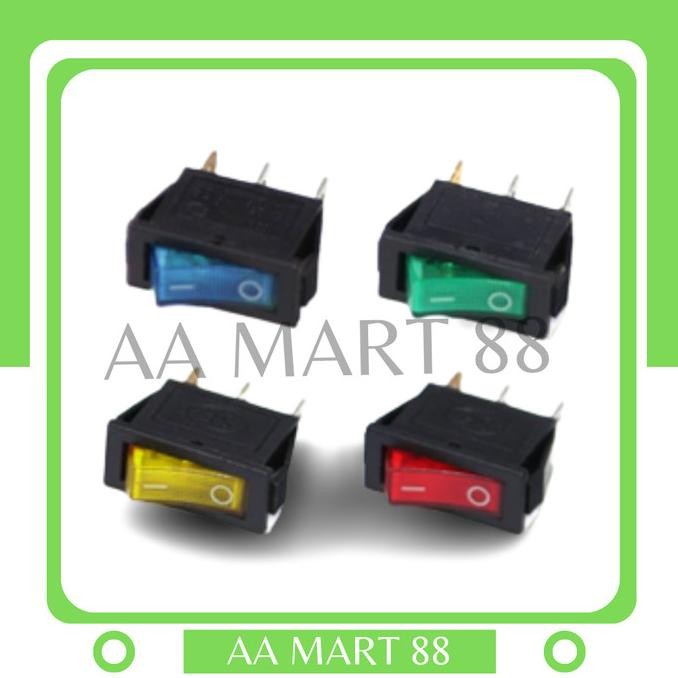 ] Saklar Switch On Off PIANO Tombol Power 3 Pin Lampu LED Mobil Motor