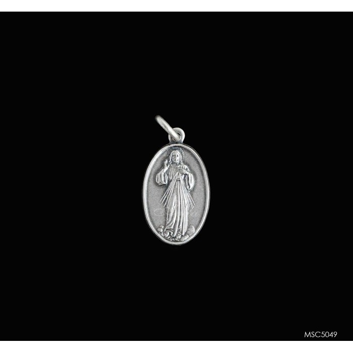 ```````] Medali Yesus Kerahiman Ilahi Bentuk Oval Rohani Katolik