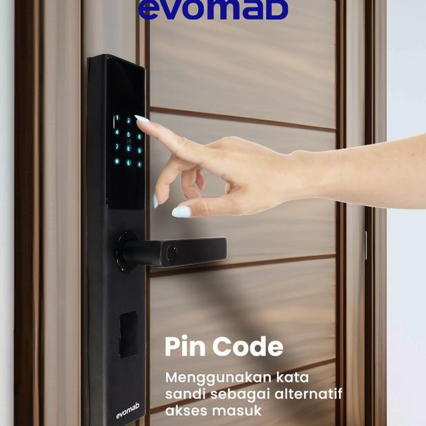 Evomab Smart Door Lo Kunci Pintu Digital Fingerprint Kartu Edlk-Mk1C
