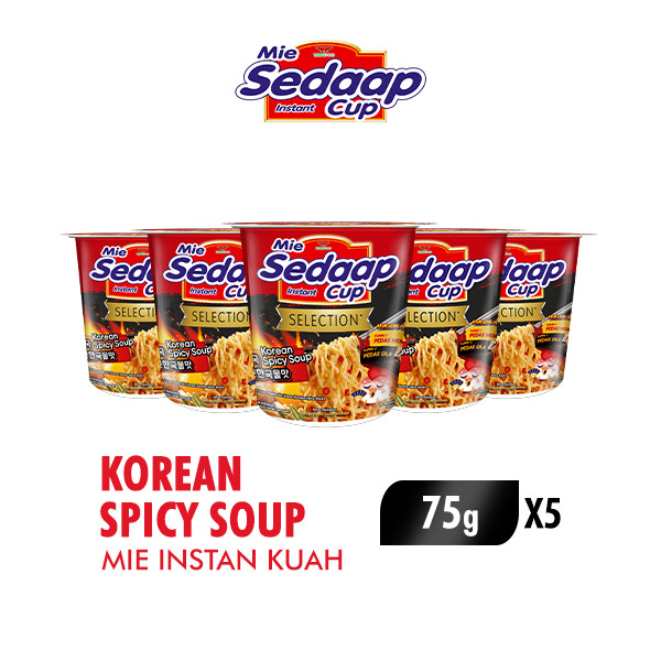

Sedaap Mie Instan Cup Korean Spicy Soup 75 gr x5