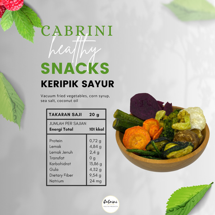 

Cabrini Healthy Snacks - Crunchy Veggie (Big) Keripik Sayuran Premium Terbaik