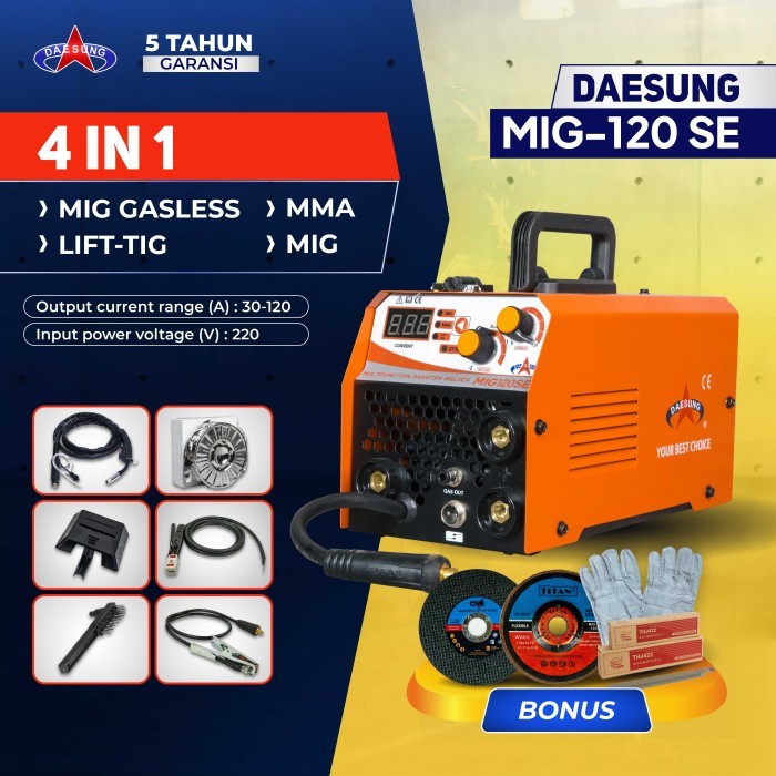 Terlaris Mesin Travo Las Inverter Daesung Mig 120 Se Mig120 Tanpa Gas