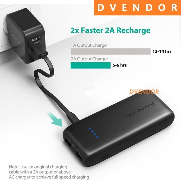 Powerbank Fast Charging 12000Mah Ravpower Rp Pb065 Qc 3.0 Quick Charge