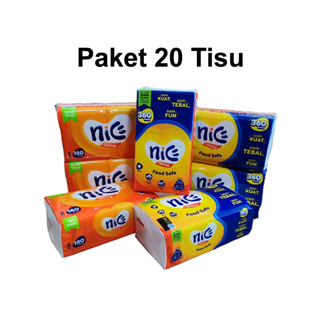 

[Kemasan 20] Tisu Wajah NICE Tissue 180 2 lapis Halus Lembut |F08cMMAG|