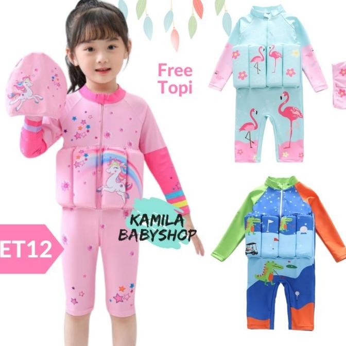 Baju Renang Anak Pelampung Baju Renang pelampung 2in1 plus pelampung