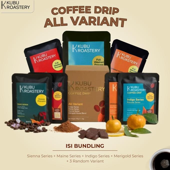 

COFFEE DRIP BAG ALL VARIANT KUBU ROASTERY - 15 GRAM ( 7 PACK/BOX ) ORIGINAL DAN TERPERCAYA