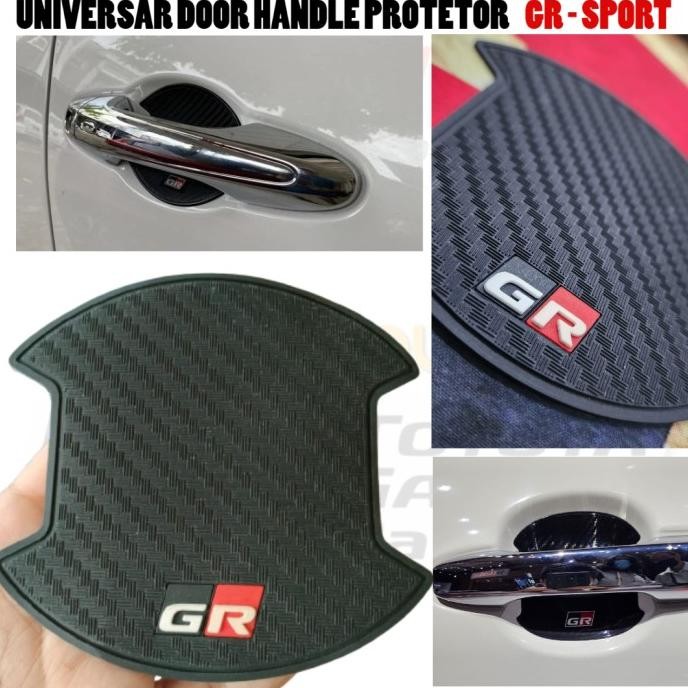 TERBARU - Outer Door Handle Protector Carbon Mobil Avanza Rush Fortuner GR Sport