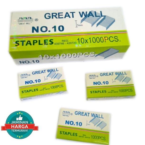 

Viral Isi Staples Great Wall No.10 Original (1 Pak Isi 10 Box) Viral