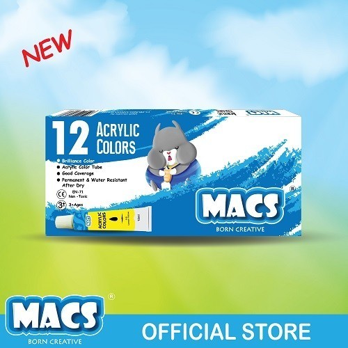 

SIAP KIRIM MACS ACRYLIC PAINT - 12 COLOR / CAT AKRILIK