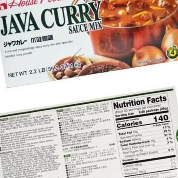 

House Foods Japan Java Curry Sauce X 1Kg Kari Jepang