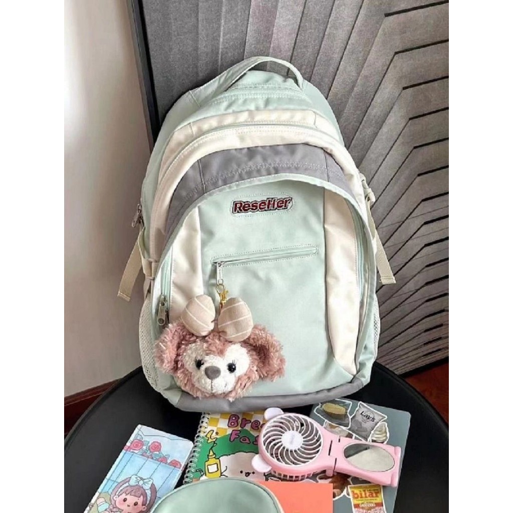 Y2.Morgan-Tas ransel kecil baru berwarna hijau mint ransel komputer kasual berkapasitas besar serbag