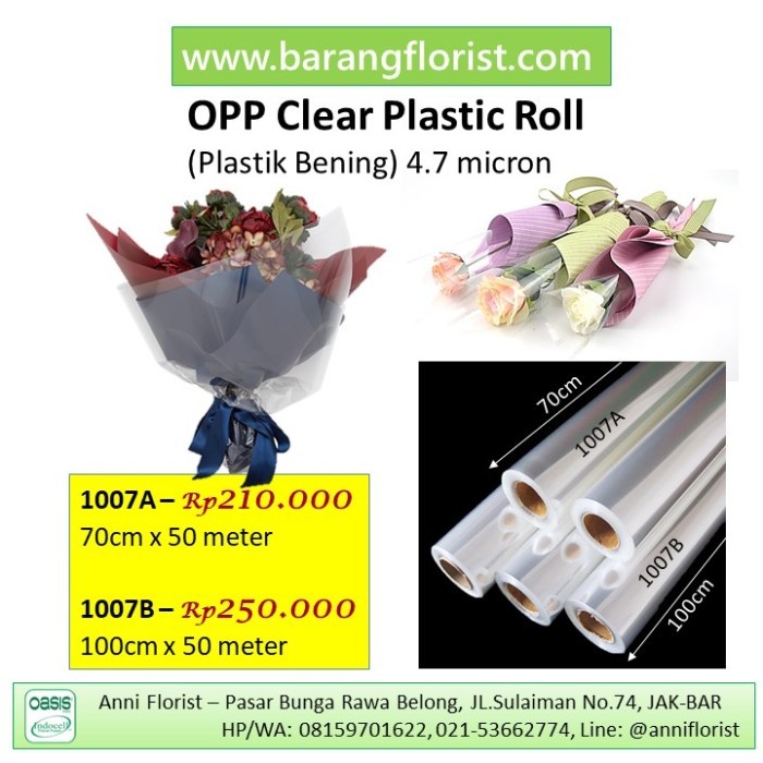 

OPP Clear Plastic Roll (1007A), 70cm x 50m, plastik bening