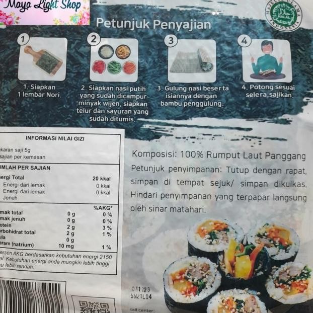 

N 20S Halal Bahan Sushi Kimbab Bento Rumput Laut Kering