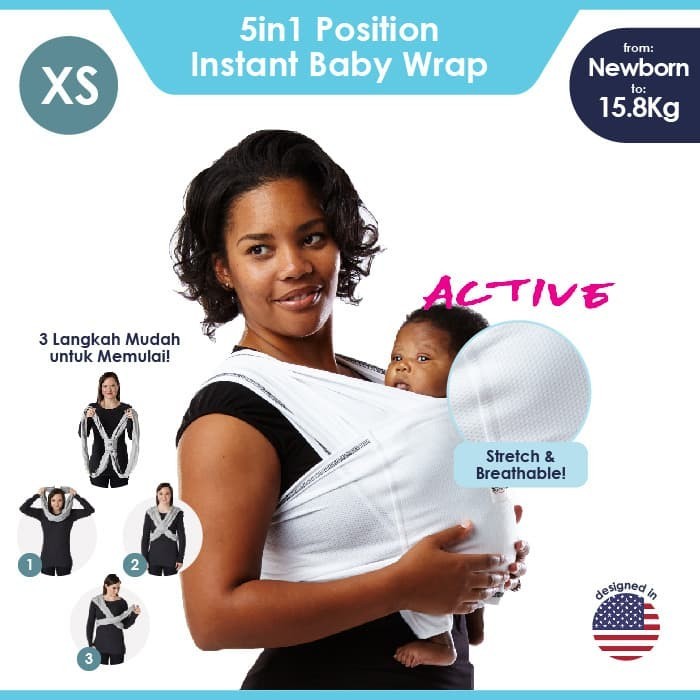 Baby K'tan Baby Carrier Active White XS