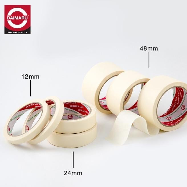

[Paket 6Pcs] Daimaru Masking Tape Lakban Kertas Warna Cream 48Mm X 21M