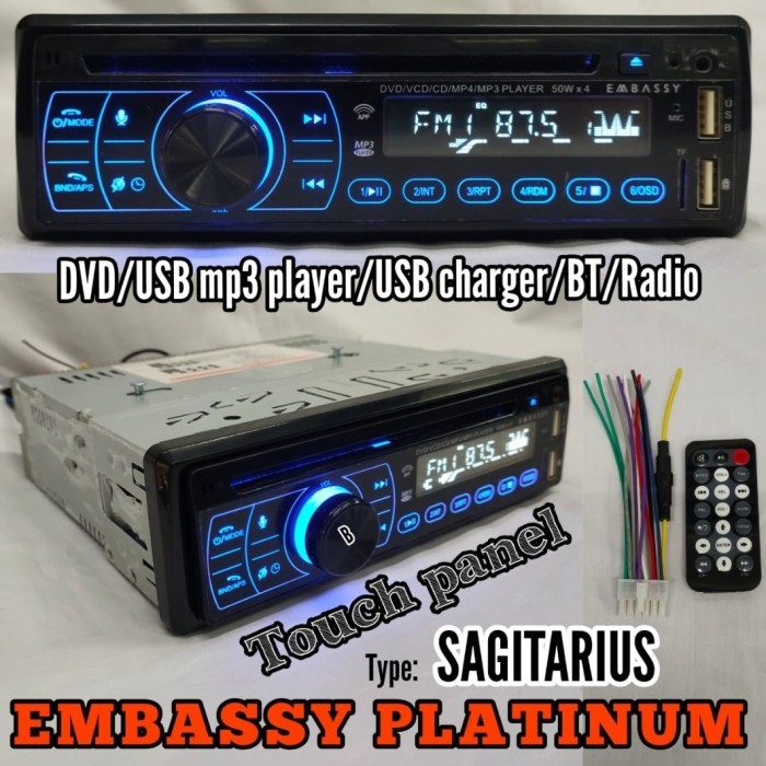 Terbaru Dvd Mobil Embassy Dvd Usb Sd Radio Baca Kaset Bandel Tahan Panas