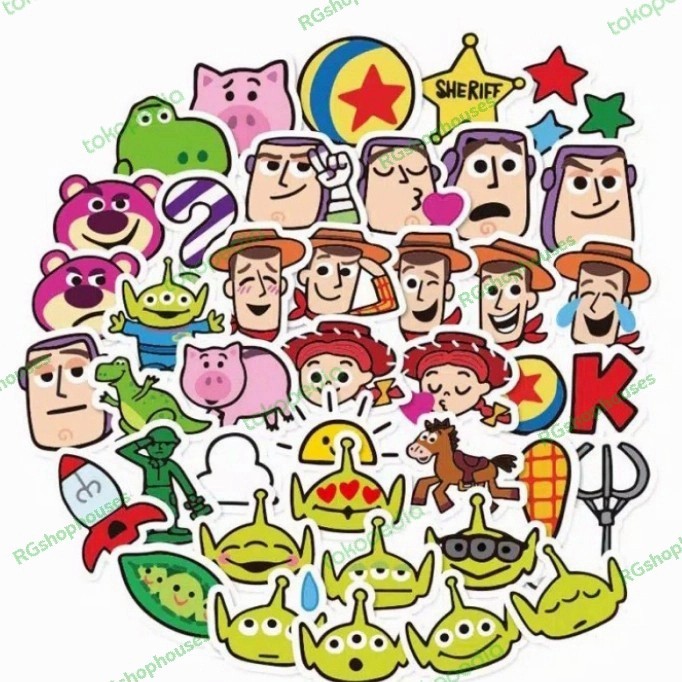 

sticker toystory animasi kartun tahan air vynil koper helm mobil 40pcs