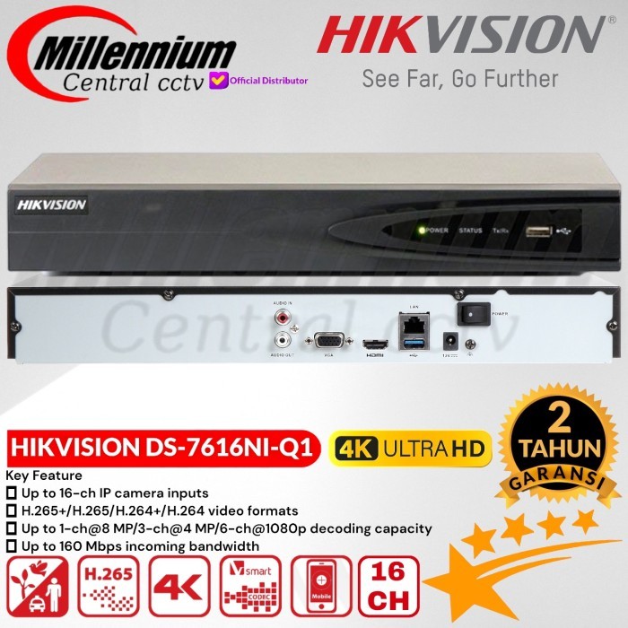 NVR HIKVISION 16CH DS-7616NI-Q1 / NVR HIKVISION 16 CHANNEL