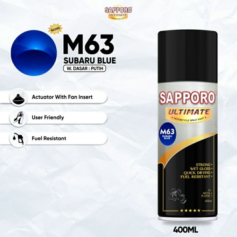 #MAU# Cat Semprot Sapporo Ultimate M63 Subaru Blue 400ml Biru Subaru Metallic Cat Spray Duco Sapporo