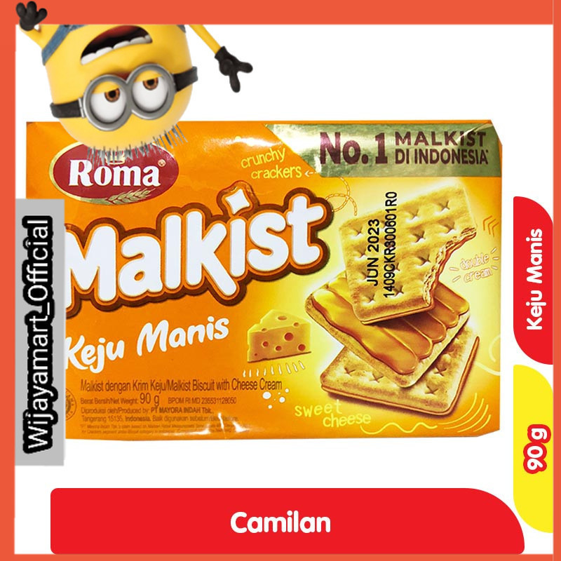 

Roma Malkist Crackers Keju Manis 90 g