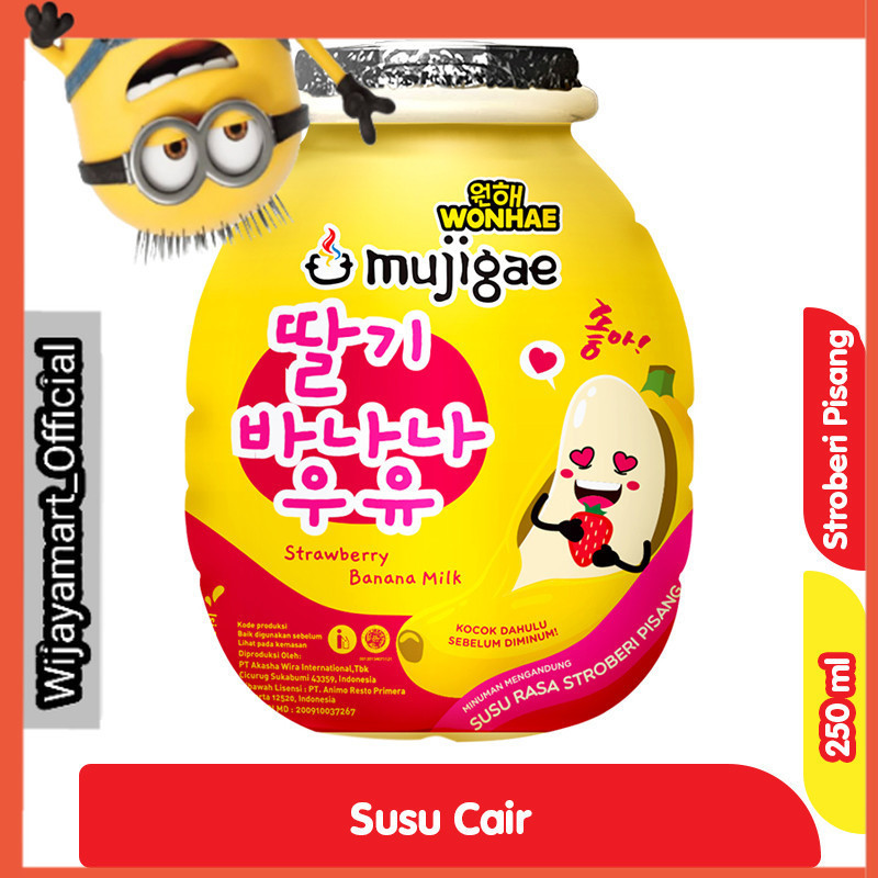 

Mujigae Susu Cair Rasa Pisang Stroberi Botol 250 ml