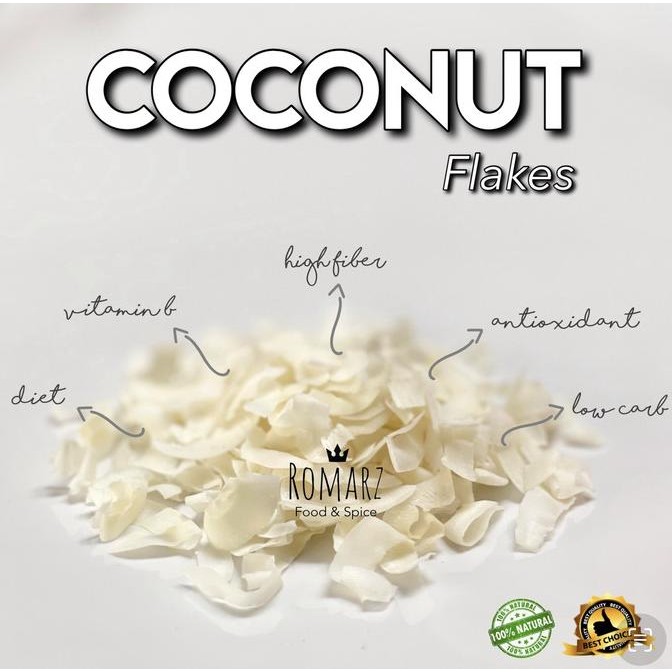 

terbaru coconut flakes 100% original 500gr | kelapa serut kering 500gr