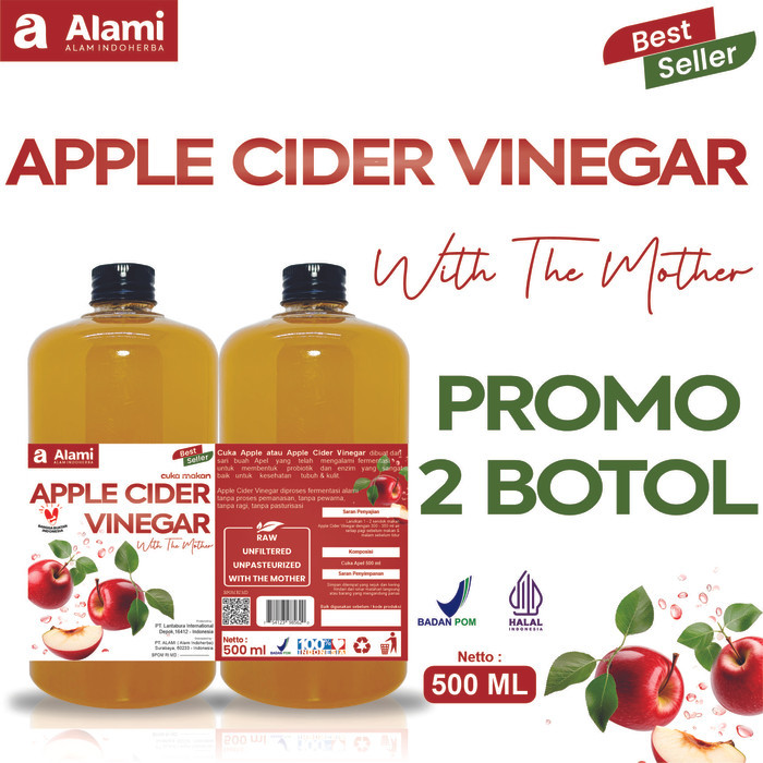 

PROMO PAKET CUKA APEL ALAMI 500 ML 2 BOTOL PRODUK DIET SEHAT DETOK