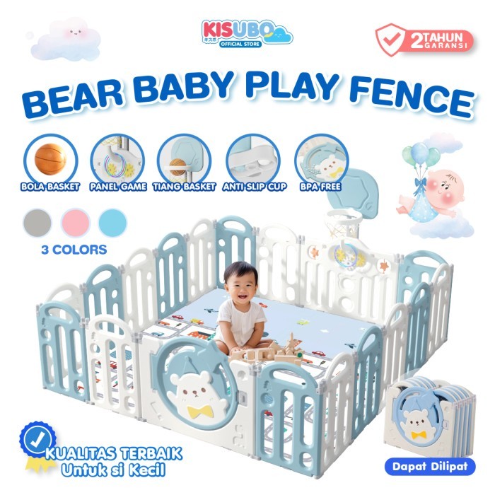 KISUBO Bear Baby Play Fence Pagar Bayi Anak