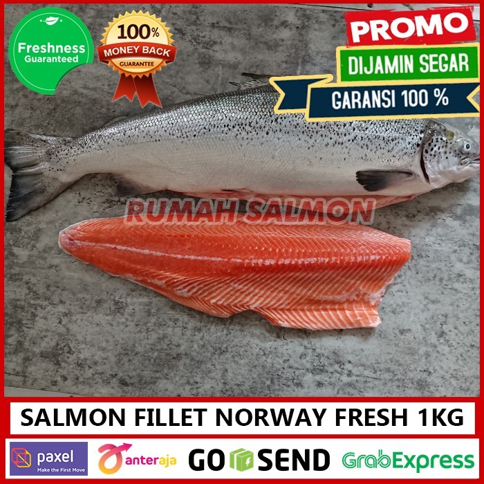 

Salmon Fillet Norway Fresh 1Kg Kualitas Premium Salmon Sashimi Grade